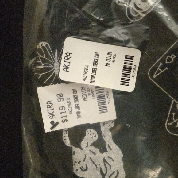 EYE-CATCHING Tattoo Lover Trench Coat, UNOPENED, size Medium/large - Picture 4 of 9